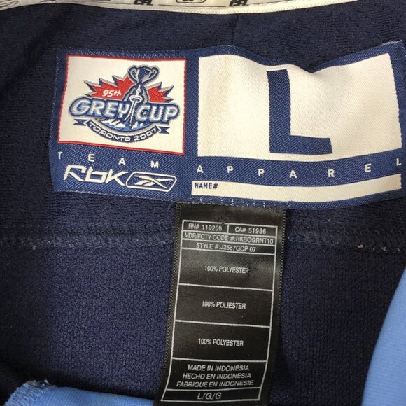 Reebok 2007 95th CFL Grey Cup Toronto Hockey Navy Blue Jersey Mens Size Large - Picture 10 of 16
